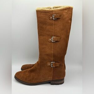 Alfani Vermont womens brown suede buckle boots size 11.
